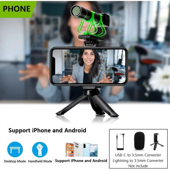 Universal Video Microphone w/ Shock Mount, Phone Stand, Windshield, Foam Cover, - Picture 4 of 6